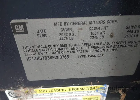 2008 Chevrolet Malibu Ltz из США, поврежденный, VIN 1G1ZK57B38F288765